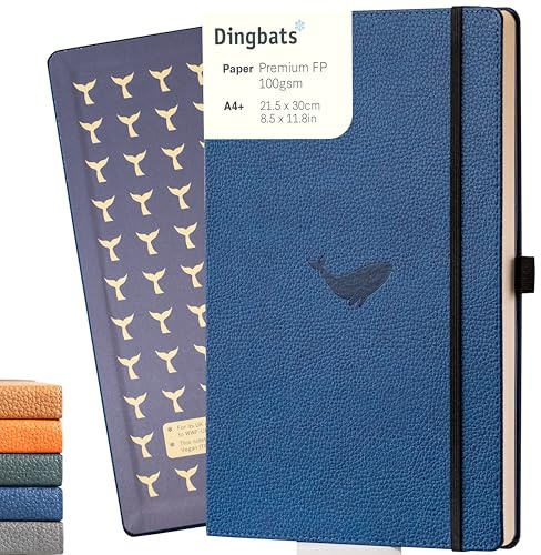 Dingbats* - Wildlife Dotted Extra Large A4 Notebook - PU Leather Hardcover Journal for Work, Writing - Pocket, Elastic Closure, Pen Holder, Bookmark