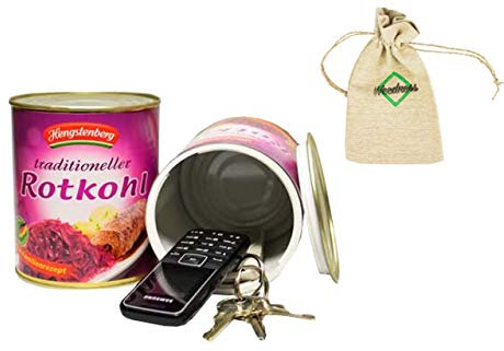 Lata de col roja escondite seguro para el dinero - lugar seguro para esconder la lata escondite secreto mini caja fuerte segura
