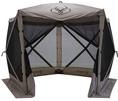 Gazelle Tents™, G5 5-Sided Portable Gazebo, Easy Pop-Up Hub Screen Tent, Waterproof, UV Resistant, 4-Person & Table, Desert Sand, 85 x 115 x 106, GG501DS