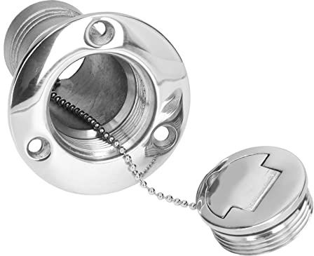 Fafeicy Llenado de Combustible para Cubierta de Barco de 38 Mm, Tapones de Gas Marino de Acero Inoxidable con Tapa sin Llave, Puerto de Inyección de Agua para Barcos, Caravanas (COMBUSTIBLE)