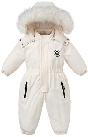Acuryx Bebé Niñas Trajes de Nieve Niños Mono Impermeable Mameluco Chaquetas de Esquí Ropa de Abrigo Antivento 90cm