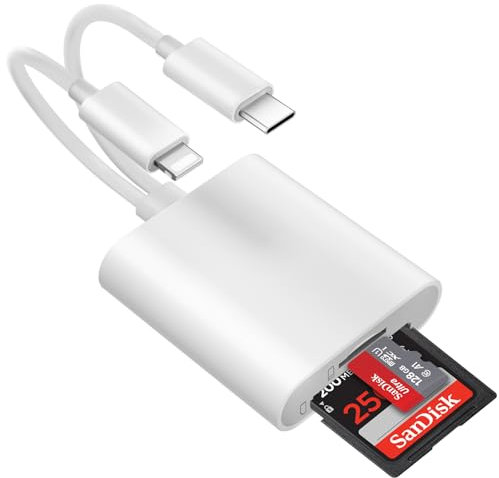 Loydia 2 in 2 USB C Adapter für SD-Karten, [Apple MFi Certified] Lightning auf sd-Karte Kamera-lesegerät Adapter für iPhone/iPad, Plug and Play, USB Type C Adapter to sd Card mit SD/TF Dual Card Slot