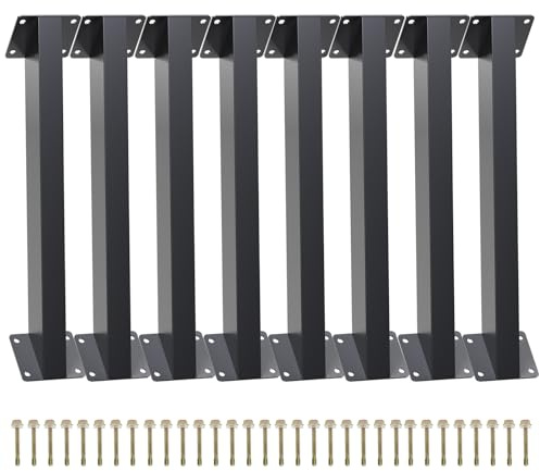 Grehitk 8 x 45-Grad-Winkelstützhalterungen, robustes Stahl-Pergola-Set, Verbindungsstreben-Set für Pavillons, Terrasse, Blockhütte, Schwarz, Wand-/Eckmontage