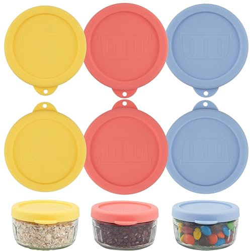 Silicone Lid for Gü Pots 6 Packs Jar Lids Compatible with Gu Puds Cheesecake and dessert, Reusuable Gu Jar Lids for Gü Glass Pot, Airtight Seal Lid for Glass jar Containers (Jars not included)