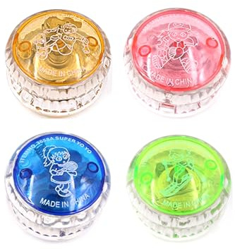 4 Pcs Light Up Yo Yo Balls, Flashing Responsive Yoyo Toys for Kids, Colorful LED Light Up Yoyo, Perfect for Beginners, Party Favors, and Fun Trick Play for Kids