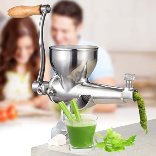 Extracteur de Jus Manuel, Extracteur de Jus Manuel d'herbe de Blé Acier Inoxydable 304, Presse Fruit Manuel, pour Fruits et Légumes