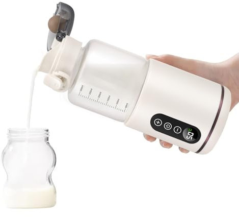 Flaschenwärmer Baby, Tragbarer Milchwärmer 300ml, Babykostwärmer Visueller mit Temperaturregelung, für Reisen, Freien, Unterwegs, Hause, Schnelle Erwärmung, Temperatura regolabile 37°C a 55°C