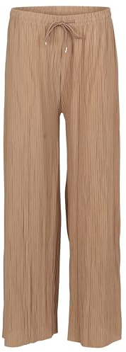 Easy Young Fashion Pantaloni estivi da donna, larghi, morbidi e fluenti, per il tempo libero, alla moda, eleganti e casual, 999, Fango, 42-48