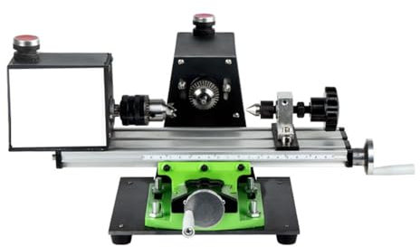 Mini torno de metal de 1200 W for carpintería y pulido de metales, longitud de sujeción de 0 a 120 mm, diámetro máximo de 25 mm, herramienta de taladrado y rectificado.