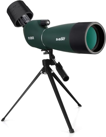Svbony SV28 25-75x70mm Spotting Scope with SC002 WiFi Camera, with Tripod and Phone Adapater for Digiscoping, Waterproof Fofproof, Long Range Spotter Scope for Target Shooting, Bird Watching