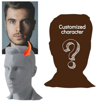 Personalized 3D Photo Sculpture, Custom Head Bust Statue, Personalized Photo Statue Customized Fun Gifts, Memorial Figurine Gift for Anniversary, Birthday, Christmas