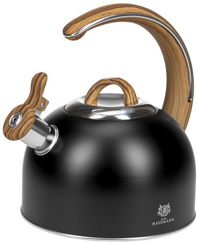 KARL HAUSMANN Bollitore Induzione 3L Acciaio Inox con Fischio - Teiera per Piano a Gas, Vetroceramica ed Elettrico - Bollitore Acqua Cucina con Coperchio