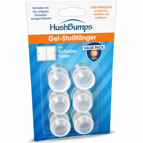 HushBumps Ultra-Quiet, Energy Absorbing Compound Bumpers for Large Cabinets, Sliding & Pocket Doors – 18 Pieces - Multi-Compound Polyurethane Absorbs Shock & Dampens Sound