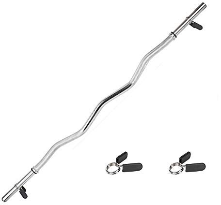 Curlstange Langhantelstange Curlhantel SZ Stange Hantelstange mit Federklammern Länge 120cm/150cm| Ø 25mm Tragkraft max 120kg,1.5m