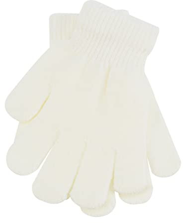 VANZACK Strickhandschuhe Frauen Fahrradhandschuhe Kinder Fünf Finger Fäustlinge Stricken Kinder Warme Handschuhe Sporthandschuhe Kinder Reithandschuhe Voller Finger Weiß Mädchen Haltegriff