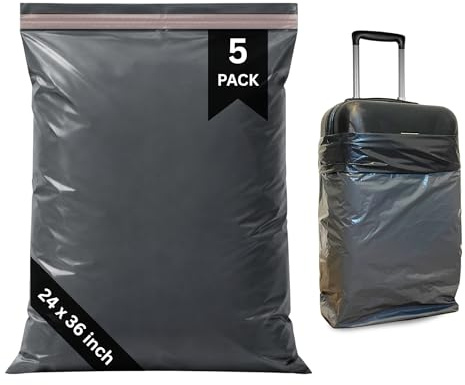HNTR® 5 bolsas de envío extragrandes | Bolsas de envío extragrandes de 61 x 91,4 cm, duraderas, color gris, para enviar ropa, embalaje para envío, almacenamiento y paquetes, sobres autosellantes