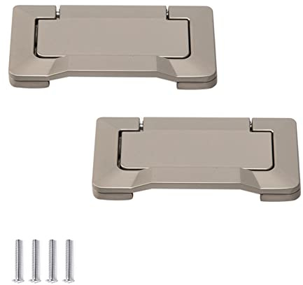 FEEIMOL 2 piezas Empotrado Tiradores Manijas invisibles Mango de Cajón Horizontal Armario Manillas Cocina Tiradores de Puerta Perillas Muebles Oculto Manija del Gabinete 64 mm