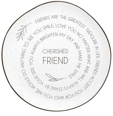 Pavilion Gift Company - Cherished Friend - 10.5 Serving Tray Platter Plate Thanksgiving Fall Serveware Friendship Bestie Best Friend BFF