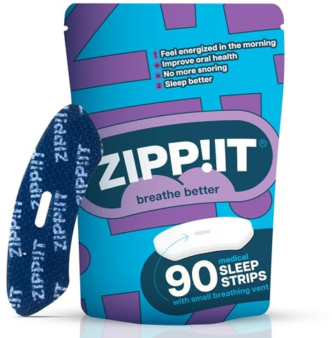 Zippit Muntejp för sömn - 90 st muntejp med optimerad passform - muntejp natt Snarkstopp - Zippit snarkplåster för att tejpa igen munnen på natten