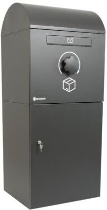 Parcelsafe XL Anthracite - Boîte à Colis Sécurisée - Boîte aux Lettres 2 Portes sur Pied - Résistante aux Intempéries - Garantie de 5 Ans - Fabriqué en Aluzinc Haute résistance - Boîte aux Lettres