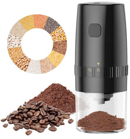 Macinacaffè elettrico portatile per pepe, sale e chicchi di caffè, ricaricabile USB, multiuso per cucina, barbecue e ristorante