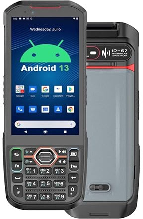 RUGLINE 2025 Android13 PDA, scanner di codici a barre da 6 GB+64 GB con tastiera, dotato di scanner di codici QR 1D 2D, supporto hot-swap, BT, WiFi, 4G LTE, NFC, raccoglitore dati di codici a barre