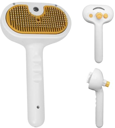 Spazzola a vapore per gatti, spazzole per gatti da interni, pettine depilatorio per animali domestici, pettine ricaricabile tramite USB, per toelettatura dei capelli autopulente, per cuccioli di