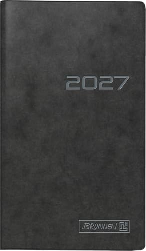 BRUNNEN Taschenkalender Mod. 753 2027 | A6, Karton, schwarz