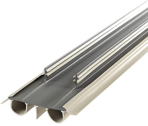 M-D Building Products 43820 Vinyl Concealed Kerf/Channel Fit Under Door Seal, Easy-to-Install Draft Stopper, Energy-Saving Door Insulation, Noise Reduction, Ideal for Home (36 Inch, Beige)