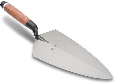 MARSHALLTOWN Philadelphia Cazzuola per mattoni, manico in pelle, lunghezza 241 mm, larghezza 121 mm, prodotte negli Stati Uniti, 19L9.5