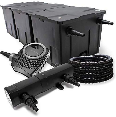 Set per laghetti fino a 90000l Filtro Chiarificatore UVC 36W Pompa 80W Tubo 25m