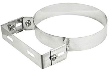 Collare di fissaggio inox regolabile pesante per canna fumaria (200mm)