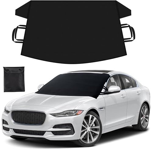EcoNour Car Windscreen Cover for winter, Windscreen covers frost for All Weather Auto Sunshade Fits for Most Cars, SUV's, Vans and Truck| Leakproof Windshield Cover Keeps Ice and Snow Off
