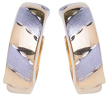 Basic Gold Ohrringe 05.EG528 Damen Creolen 14 Karat (585) Bicolor Bicolor Gold