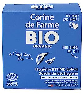 Corine de Farme - Savon Solide Hygiène Intime à l'Aloé Vera - Certifié BIO Ecocert - Sans Parfum, Testé sous Contrôle Gynécologique - Fabriqué en France - 60 gr