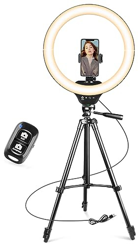 Sensyne 14 Ring Light with Tripod Stand, LED Circle Light with Phone Holder, for Photo Selfie, Video Recording, Zoom Meeting