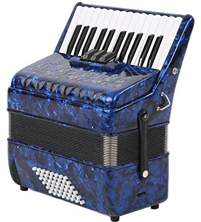 Acordeón, Acordeón de Celuloide Profesional de 26 Teclas 48 Bajos con Correas Ajustables, Instrumento Musical de Acordeón con Teclado de Piano para Presentaciones en