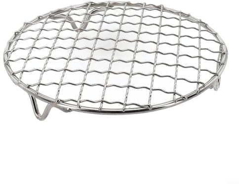 Grille ronde en acier inoxydable pour barbecue avec pieds, facile à nettoyer, grille de barbecue ronde pour différents types de cuisinières (30,5 cm)