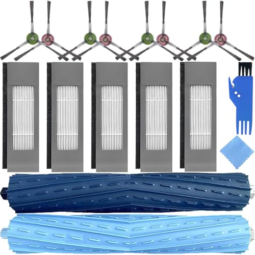 EATBALE Ersatzteile für Ecovacs Deebot Ozmo T9 AIVI T9 AIVI+ T9 PRO T9 MAX T9 POWER Staubsauger Ersatzteile Zubehör, 2 Hauptbürsten, 8 Seitenbürsten, 5 Filter