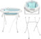 2 en 1 Baignoire Pliable avec Trou de Drainage Portable et Support 85 cm, Baignoire de Bain avec Coussin de Bain pour Enfant, Baignoires sur Pieds en Plastique PP+TPE (Vert 80 * 47 * 22 cm + 85 cm)