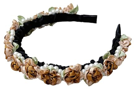 Couronne de fleurs, serre-tête pour femmes, mariées et princesses, idéal pour mariages, baptêmes, communions et fêtes de carnaval, accessoires floraux pour occasions festives, marron