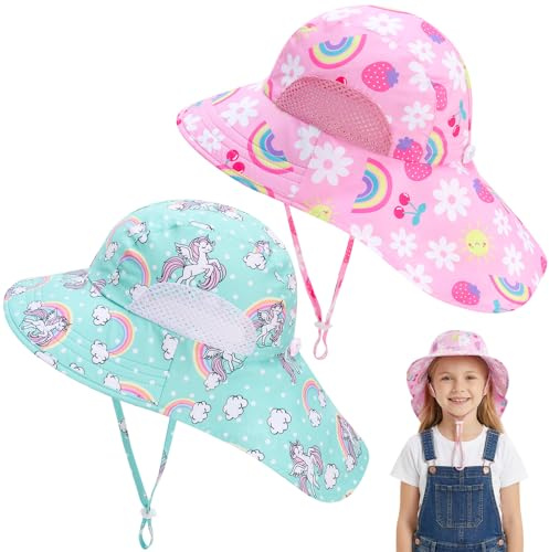 ViEinkaufen 2 Pcs Baby Sun Hat Flap Neck Protection