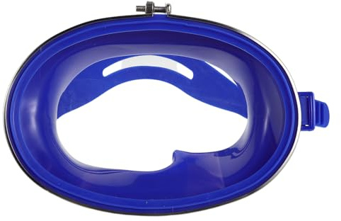 Kisangel Occhialini da Sub Antiappannamento Lente Singola in Pvc e Vetro Temperato, Maschera da Snorkeling Blu Regolabile per Adulti, Protezione UV per Sport Acquatici e Pesca Subacquea