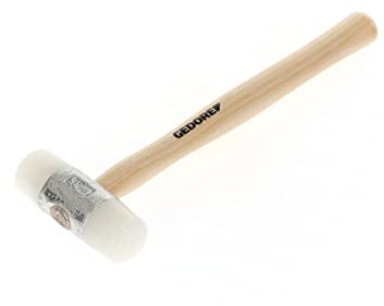 GEDORE Martillo de Nylon con empuñadura de madera, Martillo de cuero, 35 mm de diámetro, Martillo con mango de madera de fresno, Herramienta, Forjado, 225 E-35