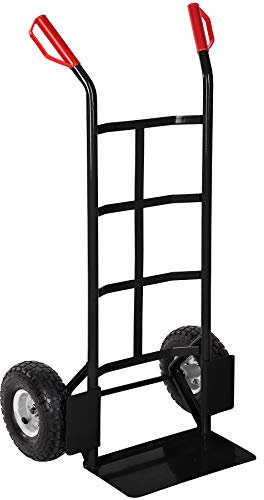 tectake® Carretilla de Mano, Estructura de Acero, Pala con Placas Protectoras, Carro con Ruedas de 27 cm, Carretilla Plegable, hasta 200 kg, Carretilla Jardin, Carretilla de Carga - Negro