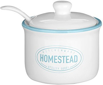 Premier Housewares Homestead Sugar Pot, White, 130 ml, Set of 2