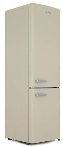 Amica FKR29653C Freestanding Cream Retro Fridge Freezer, 55 Centimeter Wide, A Plus Energy Rating, LED Light, 41dB Noise Level