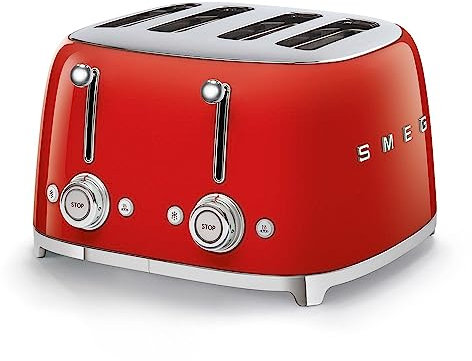 Smeg Red Retro 4 Slice Toaster