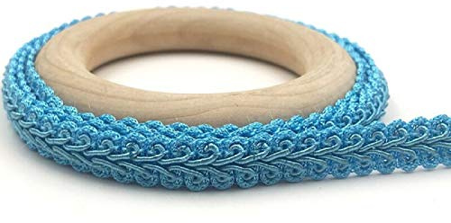 Yalulu 25 Meter Embroidery Braid Twist Fabric Cord Lace Trim Sewing Trimming Edge Craft Decorative Ribbon (Light Blue)
