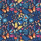 100x160cm Schmetterling 100% Baumwolle Baumwollstoff Kinder Meterware Handwerken Nähen Stoff (Schmetterling Dunkelblau Bunt, 100x160cm (11,99€/m))